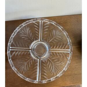 Fifth Avenue, Crystal 12” 'Portico' 2-in-1 Footed Cake Stand/ Chip & Dip Platter